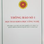 THÔNG BÁO SỐ 1 HỘI THẢO KHOA HỌC CÔNG NGHỆ: “HÓA HỌC-VẬT LIỆU 60 NĂM NGHIÊN CỨU KHOA HỌC, ĐÀO TẠO PHỤC VỤ QUỐC PHÒNG VÀ PHÁT TRIỂN KINH TẾ”